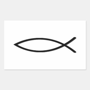 Ichthus Fish Symbol Rechteckiger Aufkleber