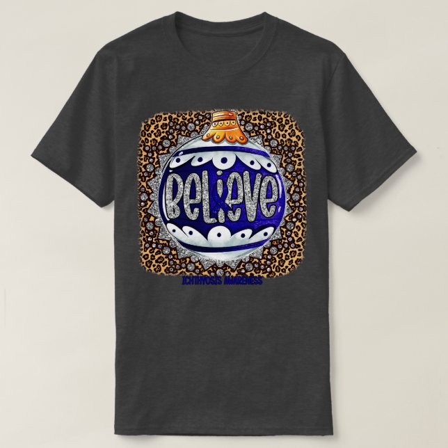 Ichthyosis Awareness Glaube Ornament Leopard Chri T-Shirt (Design vorne)