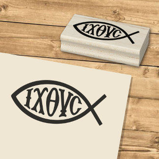 Ichthys Christian Symbol Gummistempel