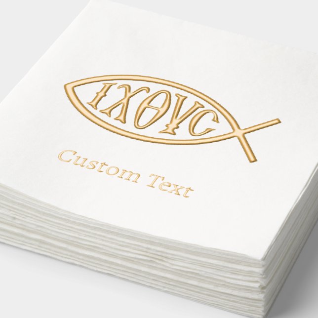 Ichthys Christian Symbol Pattern Servietten Mit Folie (Ausschnitt)