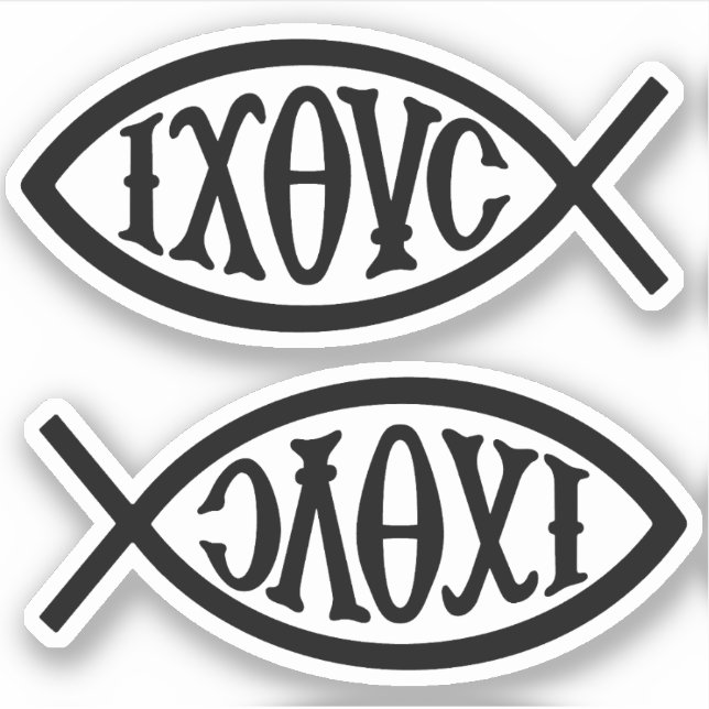 Ichthys Christliches Symbol Aufkleber (Vorderseite)