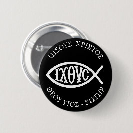 Ichthys Christliches Symbol Button