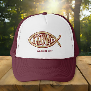 Ichthys Christliches Symbol Truckerkappe