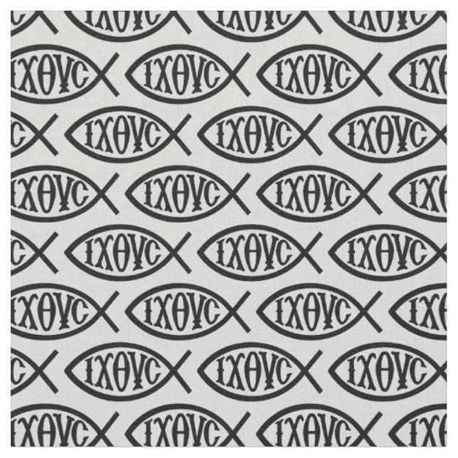Ichthys-Christussymbol-Muster Stoff (Nahaufnahme)