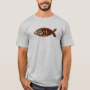 Ichthys Eichen-christliches Fisch-Symbol T-Shirt