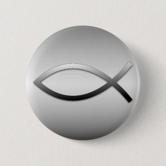 Ichthys Jesus Fisch-christliches Symbol Button