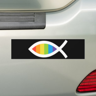 Ichthys Jesus Fish LGBTQ Gay Christlich Autoaufkleber