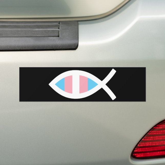 Ichthys Jesus Fish LGBTQ Transgender Christlich Autoaufkleber (Auf Auto)