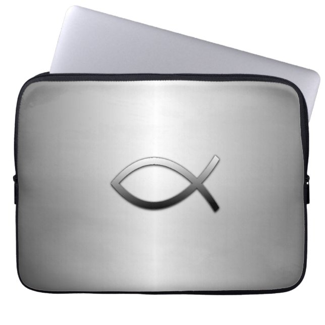 Ichthys Jesus Laptopschutzhülle (Vorderseite)