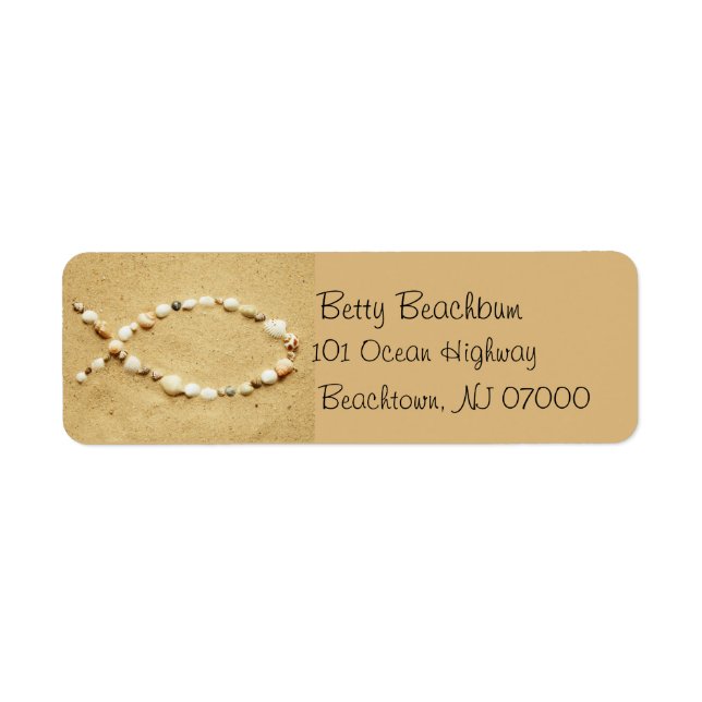 Ichthys Seashell Address Labels (Vorne)