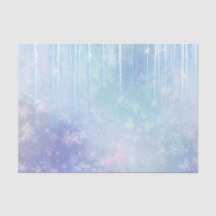 Icicles Snowflakes Crystals Blue Lila Birthday Seidenpapier
