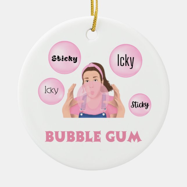 Icky Stick, Icky Stick Bubblegum Frau RachOrnament Keramik Ornament (Vorne)