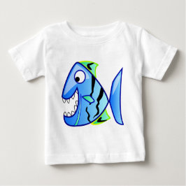 Icon-27971 Ikone blaue Fisch Theme Apps Piranha NI Baby T-shirt