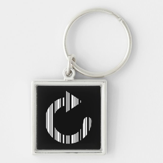 ICON-BAR-CODE-Computerkennzeichen Schlüsselanhänger (Vorne)