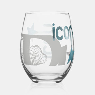 ICON Dekor aus nicht rostendem Weinglas Trend Blau Ohne Stiel
