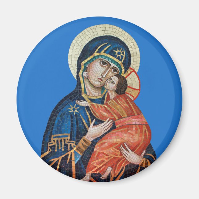 Icon des Theotokos Round Magnet (Vorne)