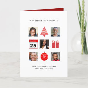 ICON glaubt seine Weihnachts 5 FOTO COLLAGE Modern Feiertagskarte