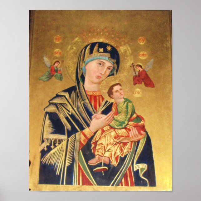 ICON - Jungfrau und Baby Jesus und Engel POSTER (Vorne)