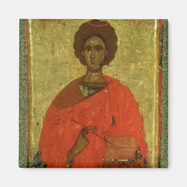 Icon of St. Pantaleon of Nicomedia Magnet (Vorne)