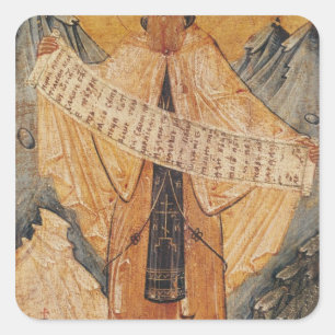 Icon of St. Sabas of Jerusalem, 1572 Quadratischer Aufkleber