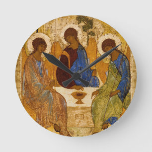 Icon Rublev Orthodox Byzantine Runde Wanduhr
