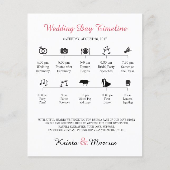 Icon Wedding Timeline Programm (Vorderseite)