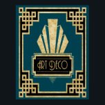 Iconic Art Deco - Aquamarin Schwarz und Gold Poster<br><div class="desc">Wenn Sie sich für den Download entscheiden, macht Ihr Walgreen Store Platinenplakate aus Ihrem Download in verschiedene Größen und in verschiedenen Texturen zu einem sehr guten Preis. Manchmal mit einem Rabatt. Ein Tipp von meinem US-Freund. Für Großbritannien siehe "Digital Printing" online. Ich habe genau dieses Art Deco Poster in aquamarin,...</div>