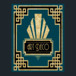 Iconic Art Deco - Aquamarin Schwarz und Gold Poster<br><div class="desc">Wenn Sie sich für den Download entscheiden, macht Ihr Walgreen Store Platinenplakate aus Ihrem Download in verschiedene Größen und in verschiedenen Texturen zu einem sehr guten Preis. Manchmal mit einem Rabatt. Ein Tipp von meinem US-Freund. Für Großbritannien siehe "Digital Printing" online. Ich habe genau dieses Art Deco Poster in aquamarin,...</div>