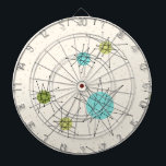Iconic AtomSternexplosion-Pfeil-Brett Dartscheibe<br><div class="desc">Dieses Iconic AtomSternexplosion-Pfeil-Bretmuster kennzeichnet iconic AtomSternexplosionen. Das ist recht! Die alte Schule, cremefarbener Hintergrund mit Goldtupfen ist- der perfekte Hintergrund für den vibrierenden Türkis, den beruhigenden Sellerie und farbigen die Kreise des kitschy Birnengrüns. Die Stellen der Farbe werden sporadisch in verschiedene Größen mit der Bedeckung der schwarzen v-förmigen Linien, um...</div>