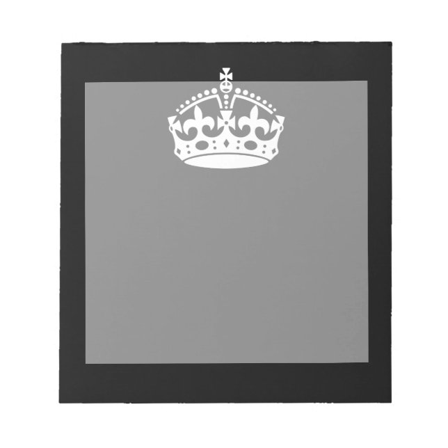 Iconic Behielt Calm Crown auf Black Notizblock (Vorderseite)