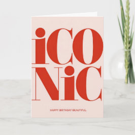 Iconic Bold Typography Pink and Red Birthday Card Karte
