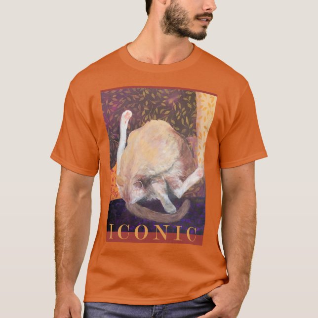 Iconic Cat Painting T-Shirt Ginger Tom Cat Kitten (Vorderseite)