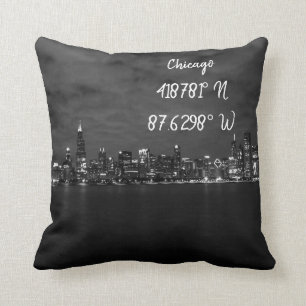 Iconic Chicago Skyline Koordinaten Kissen