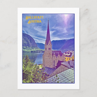 ICONIC CHURCH STEEPLE, HALLSTATT, AUSTRIA POSTKARTE