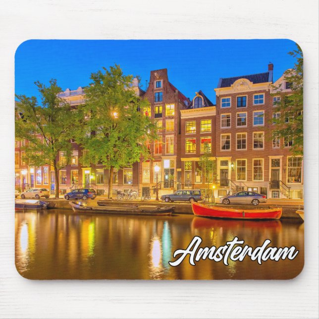 Iconic City Amsterdam, Niederlande Mousepad (Vorne)