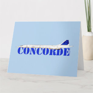 Iconic Concorde Jet mit fett blauer Typografie Dankeskarte