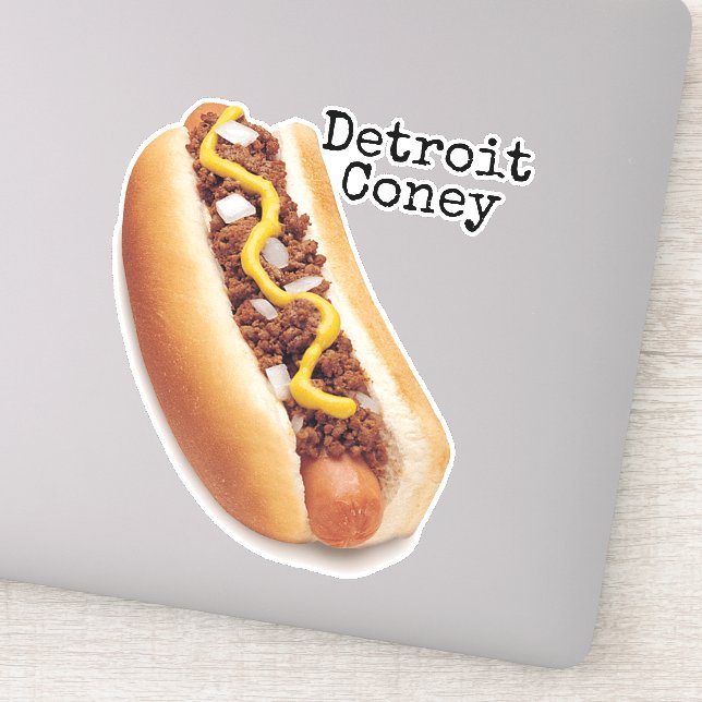 Iconic Detroit Coney Dog Sticker (Detail)