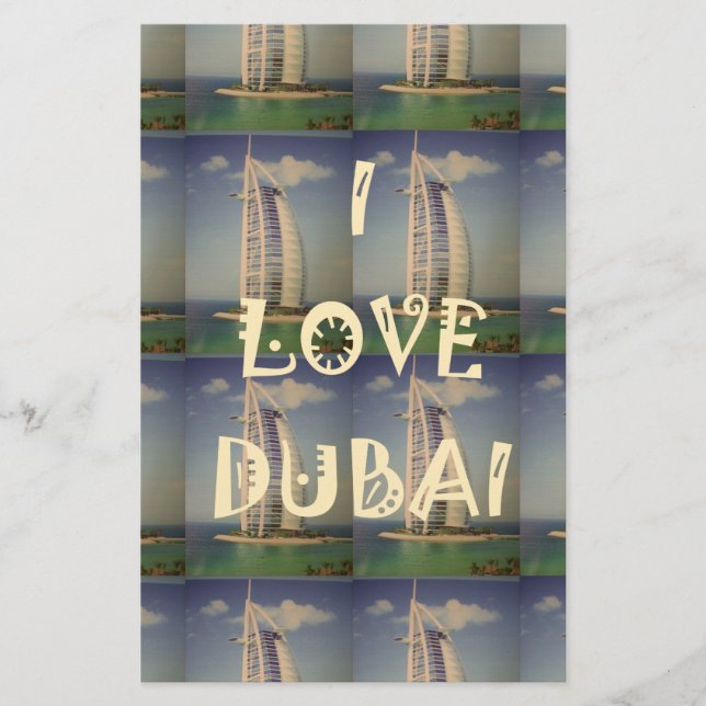 Iconic Dubai: "I Liebe Dubai" Vector Graphic Desig Briefpapier (Vorderseite)