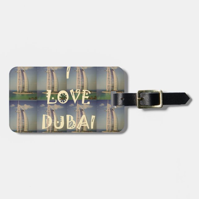 Iconic Dubai: "I Liebe Dubai" Vector Graphic Desig Gepäckanhänger (Vorderseite horizontal)