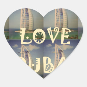 Iconic Dubai: "I Liebe Dubai" Vector Graphic Desig Herz-Aufkleber