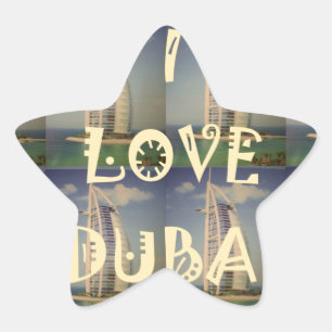 Iconic Dubai: "I Liebe Dubai" Vector Graphic Desig Stern-Aufkleber