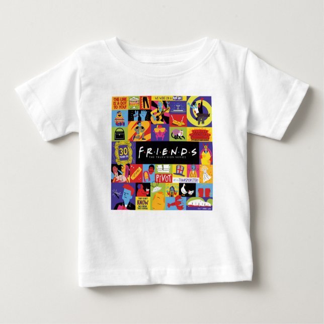 Iconic FRIENDS™-Muster Baby T-shirt (Vorderseite)