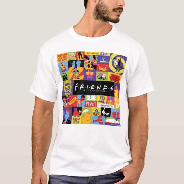 Iconic FRIENDS™-Muster T-Shirt (Vorderseite)