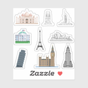 Iconic Gebäude Stickers Aufkleber