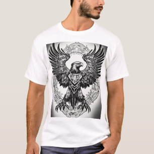 Iconic Geometric Eagle Tattoo T - Shirt Collection