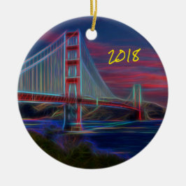 Iconic Golden Gate Bridge Keramik Ornament