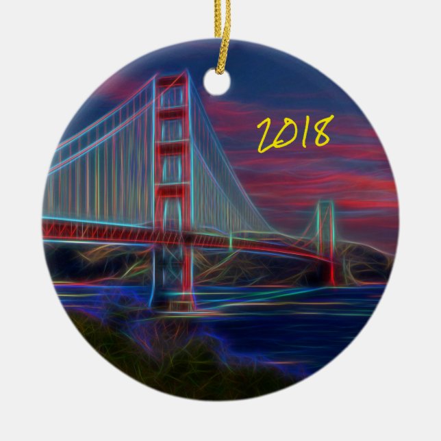 Iconic Golden Gate Bridge Keramik Ornament (Vorne)