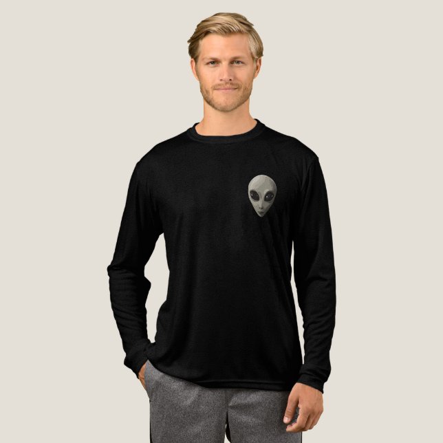 Iconic Gray Alien Face | Sci-Fi UFO Extraterrestri Tri-Blend Shirt (Volle Vorderseite)