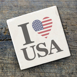 Iconic "I ❤️ USA" Stone Untersetzer