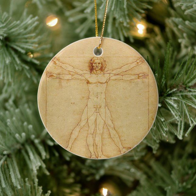 Iconic Leonardo da Vinci Vetruvian Man Keramik Ornament (Baum)